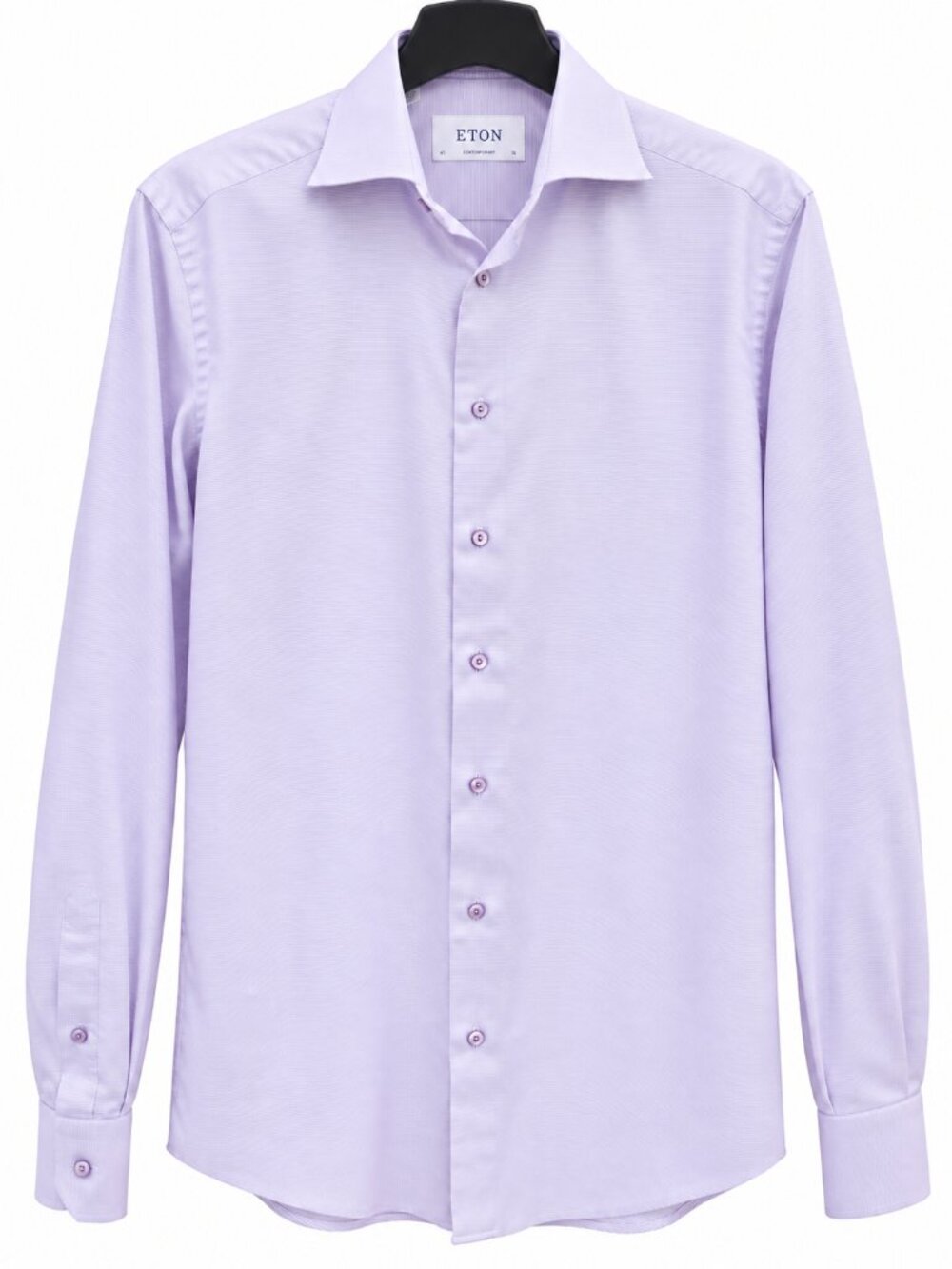 Eton Contemporary Fit Purple Houndstooth Twill Dress Shirt Size 16